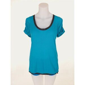 LULULEMON 6 Willpower SS Tech T-shirt Teal THROWBACK!